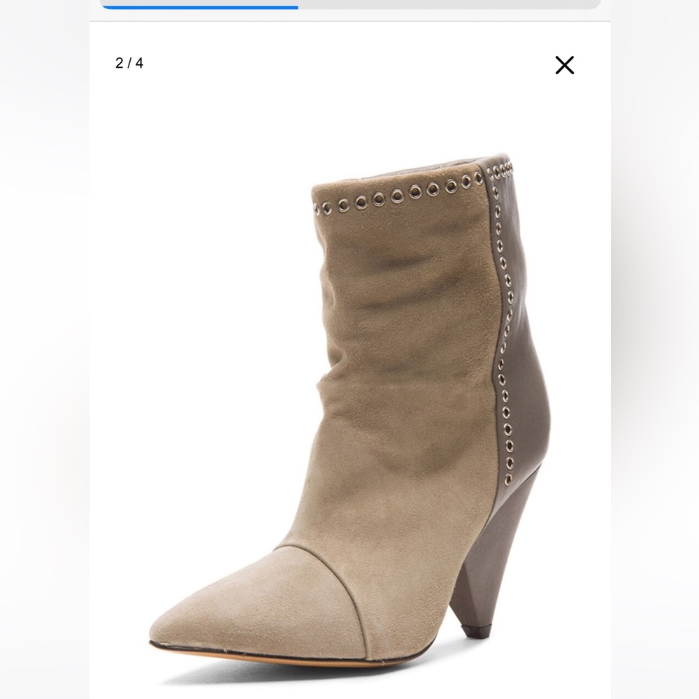 Isabel marant green suede lance ankle boot